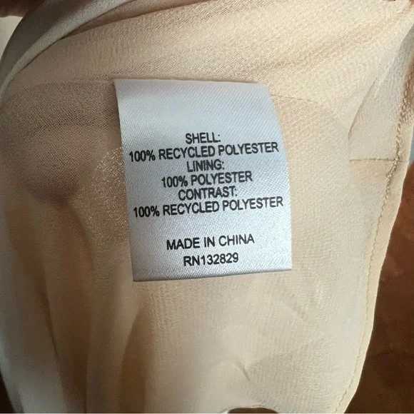 Revolve Helsa Sheer Deep V Long Slip Dress Cream Maxi with Rosette Flower Small - Picture 10 of 14